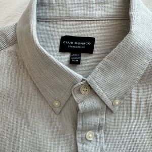 Club Monaco Grey Textured Shirt - Worn Less Than 3 Times - Mens Medium
